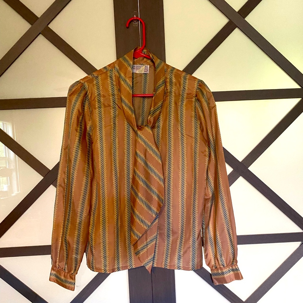 Vintage New Expressions tie neck blouse